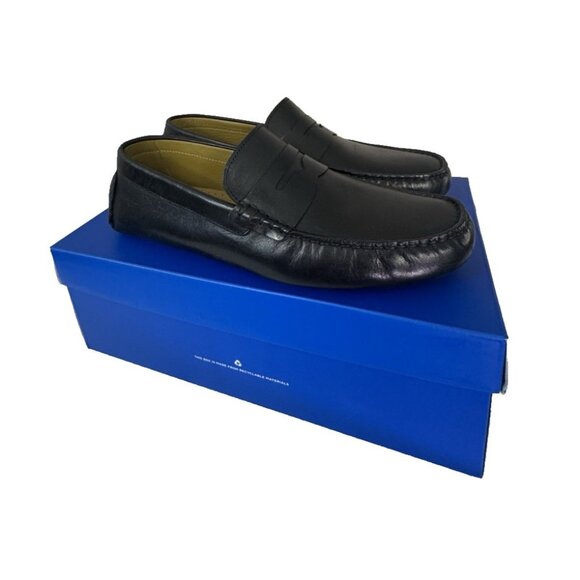 Vince Camuto Men 9.5 Black Leather VY- Esmail Driving Loafer Slip On Streetwear - Picture 2 of 15